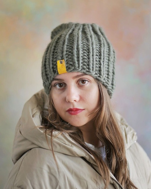 Wełniana czapka zimowa WOOLY szałwia