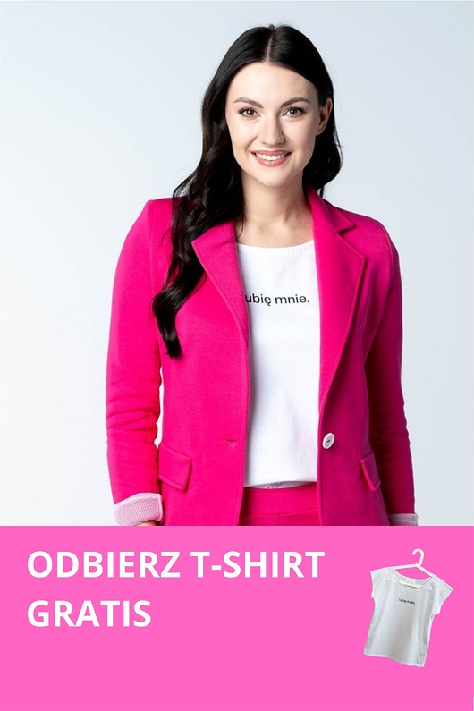 Marynarka damska Fuchsia Fever różowa z dresówki GRATIS T-SHIRT