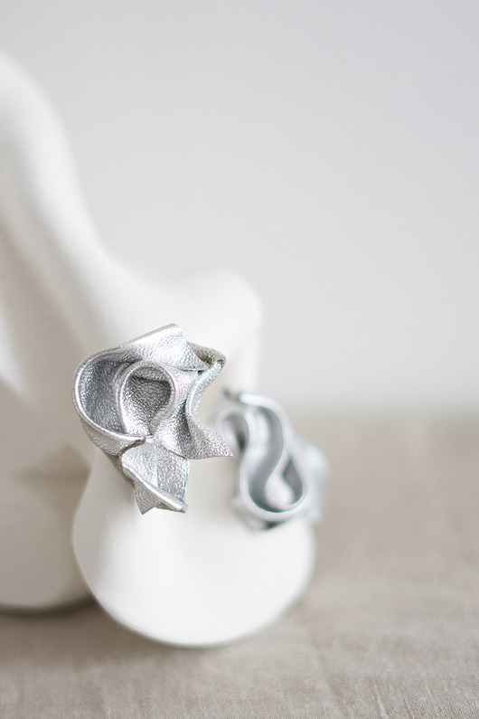 Kolczyki FAŁDY srebrne