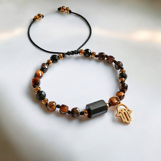 OCHRONA, SIŁA - czarny turmalin, tygrysie oko, HAMSA