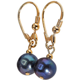 Prawdziwe Perły Pawie Piękne Kolczyki Złote Srebro