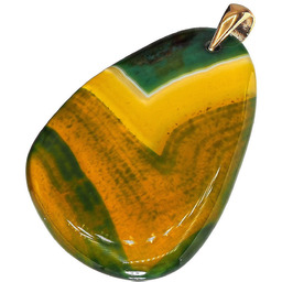 Naturalny Agat Wyjątkowy Wisiorek Złote Srebro Unikat