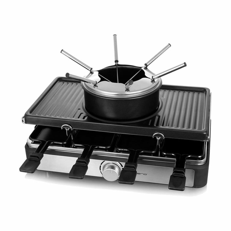 Emerio RG-124930 grill raclette 8 os. 1400 W Czarny, Stal nierdzewna