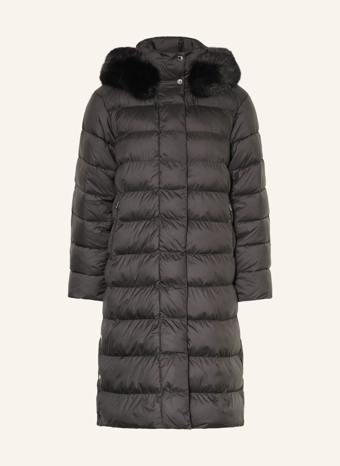 Fuchs Schmitt Płaszcz Pikowany Ze Sztucznym Futrem I Odpinanym Kapturem schwarz
