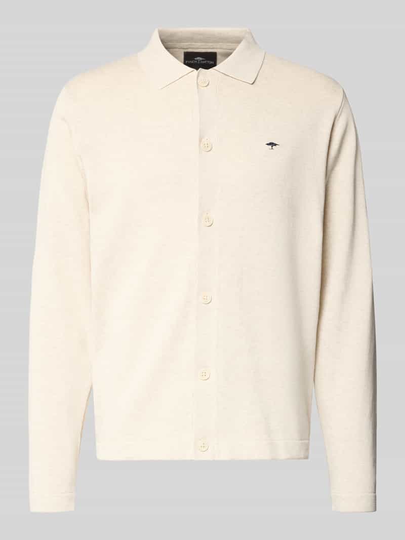 Kurtka z dzianiny z kołnierzykiem polo i wyhaftowanym logo