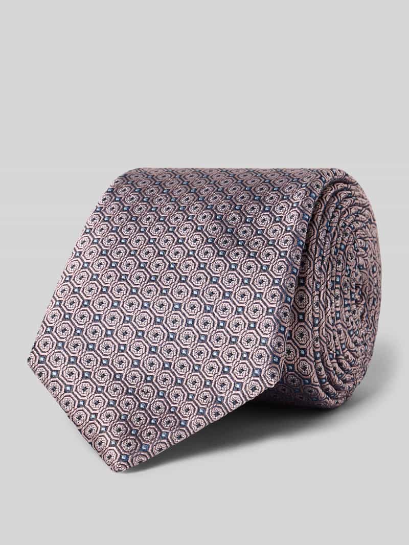 Krawat z czystego jedwabiu z detalem z logo