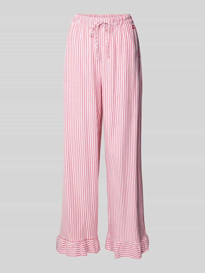 Spodnie materiałowe z detalem z logo model ‘Ruby’