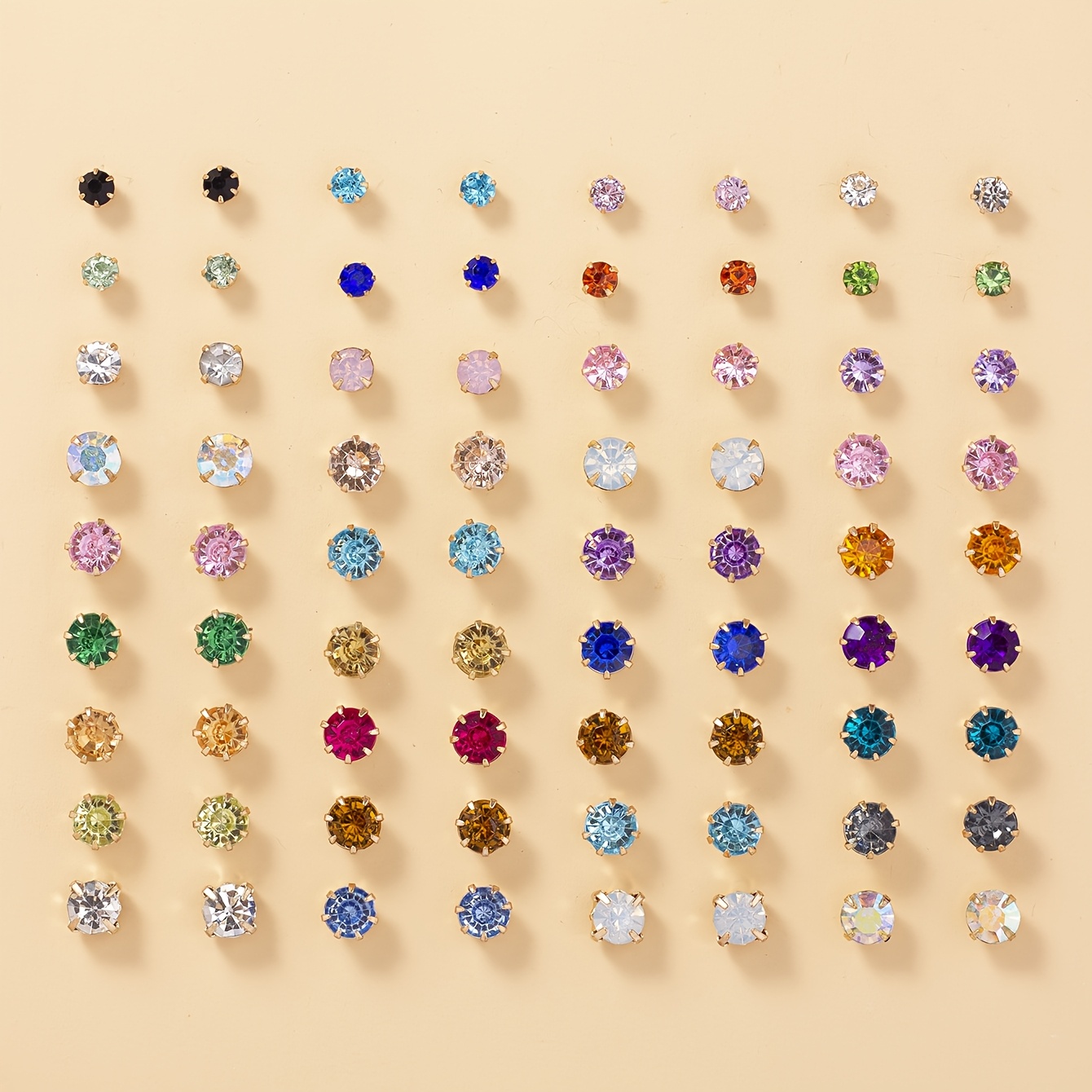 TEMU Stylowy, prosty i uroczy zestaw kolczyków 72 szt., wielokolorowe kolczyki damskie, zestaw biżuterii codziennego stylu, prezent na święta.