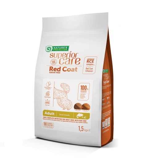 NATURE'S PROTECTION Superior Care Red Coat Adult Small breed Grain free Salmon - sucha karma dla psa - 1,5kg