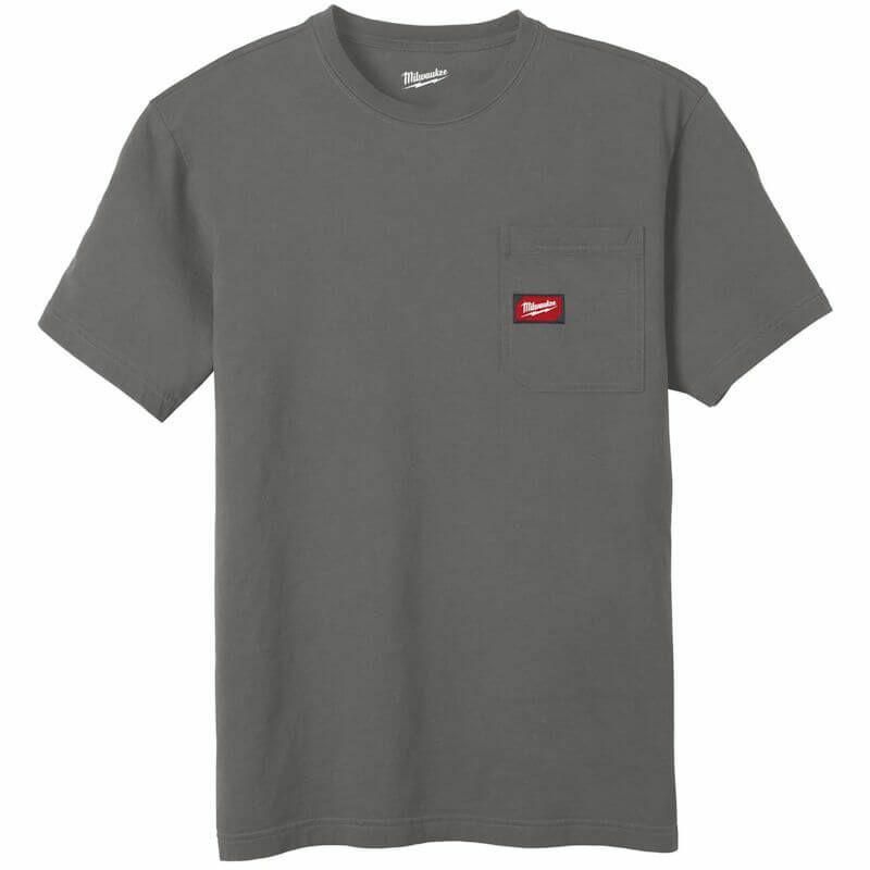 Milwaukee T-shirt z kieszonką z krótkim rękawem - jasnoszary wtssgr-xl