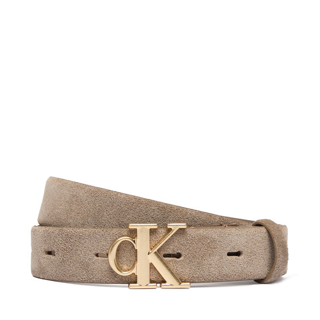 Pasek Damski Calvin Klein Ck Buckle 25 Mm Fixed Belt Suede LV04F7079G Beżowy