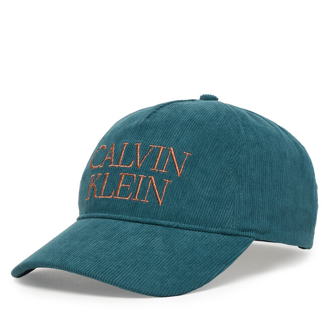 Czapka z daszkiem Calvin Klein Corduroy Graphic 5 Panel Cap LV04D5064G Granatowy
