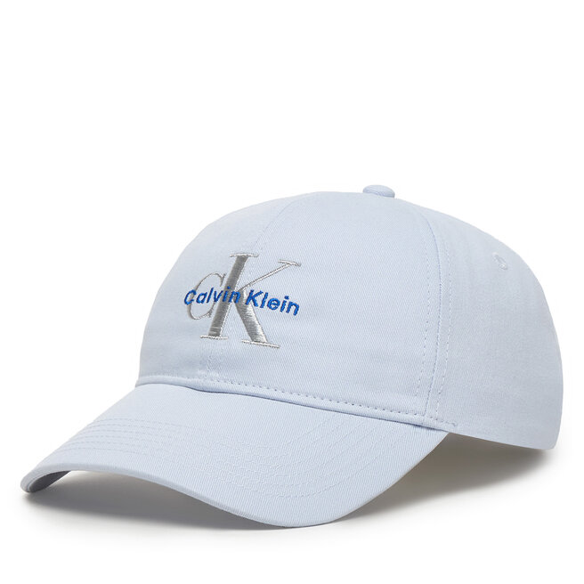 Czapka z daszkiem Calvin Klein Monologo Embroidery Baseball Hat LV04K5026G Błękitny