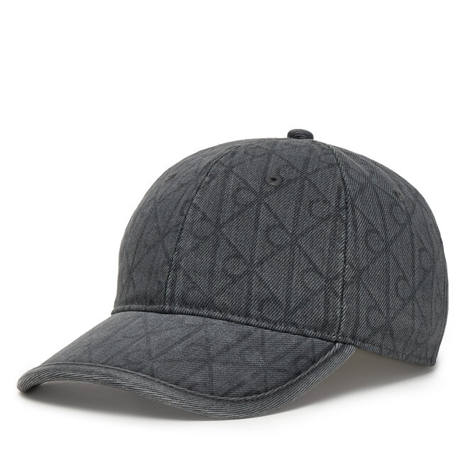 Czapka z daszkiem Calvin Klein Denim Emblem Burnout LV04F5042G Szary