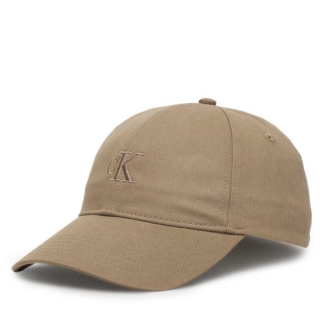 Czapka z daszkiem Calvin Klein Monogram Embroidery Baseball Cap LV04K5024G Beżowy