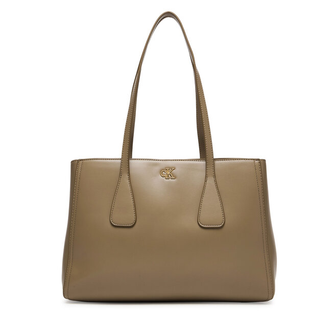 Torebka Calvin Klein Ck Medium Work Tote LV04F3442G Beżowy