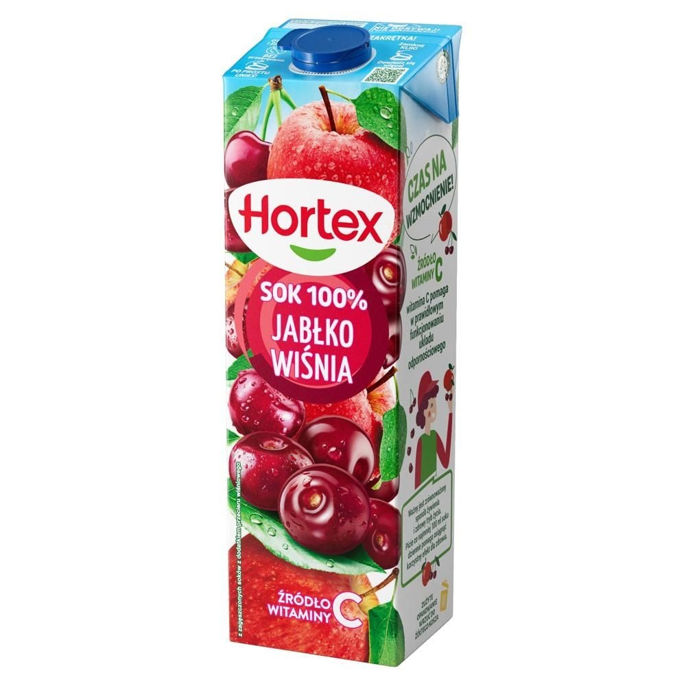 Hortex Sok 100 % jabłko wiśnia 1 l