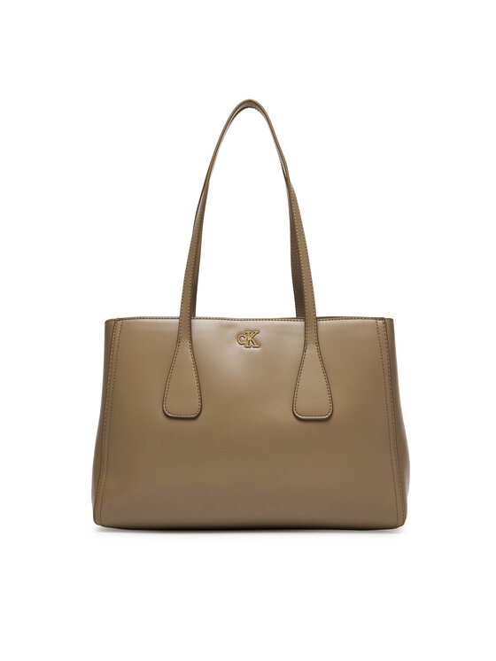 Calvin Klein Torebka Ck Medium Work Tote LV04F3442G Beżowy