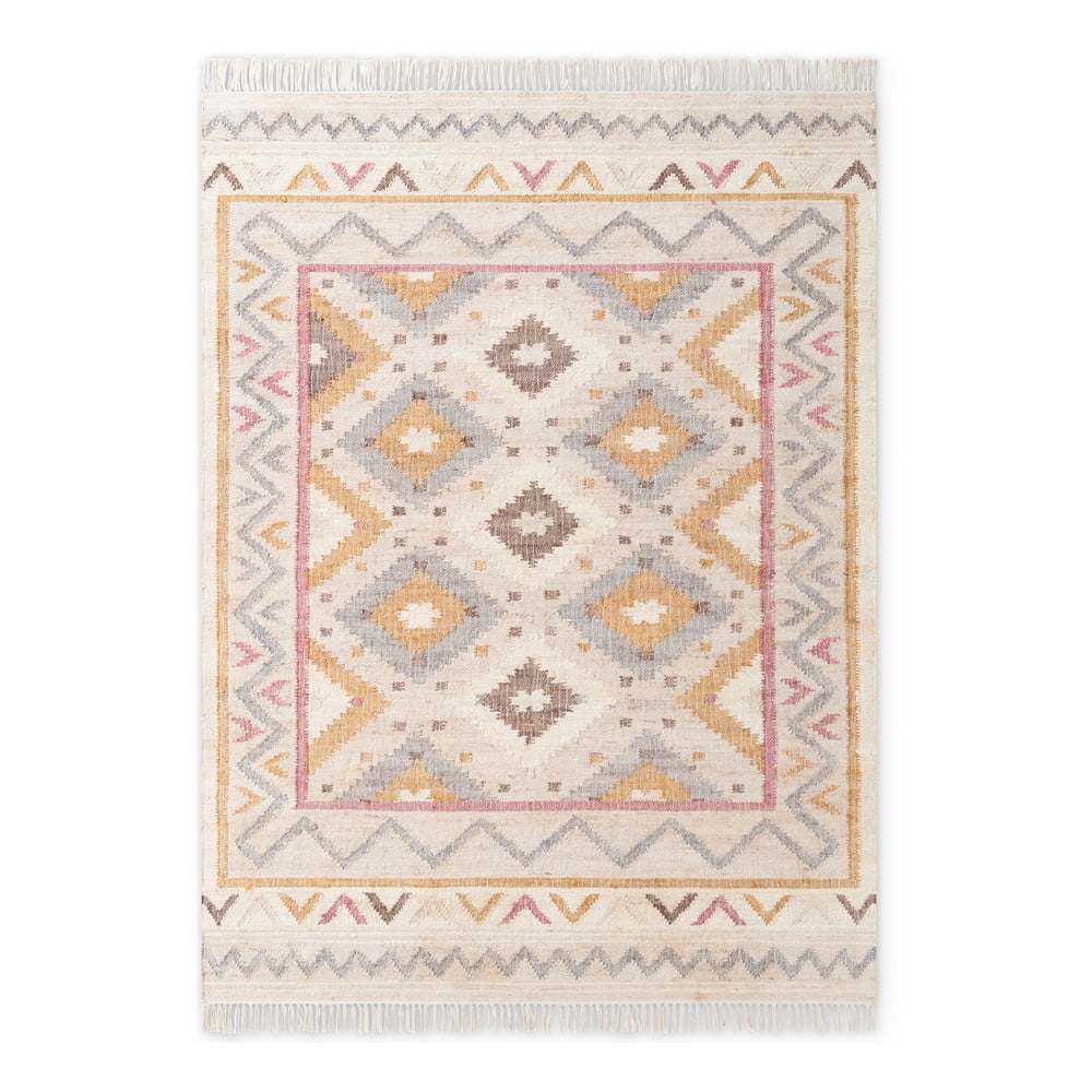 Kremowy dywan z juty tkany ręcznie 120x170 cm Roya Imani – Elle Decoration
