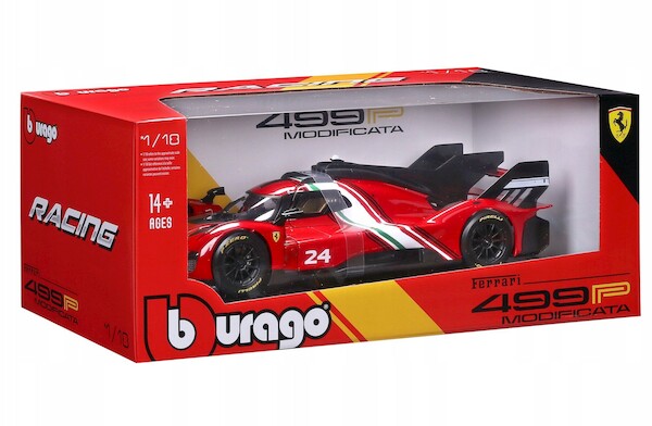 Bburago Model 1:18 Ferrari Racing 499P Modificata czerwony