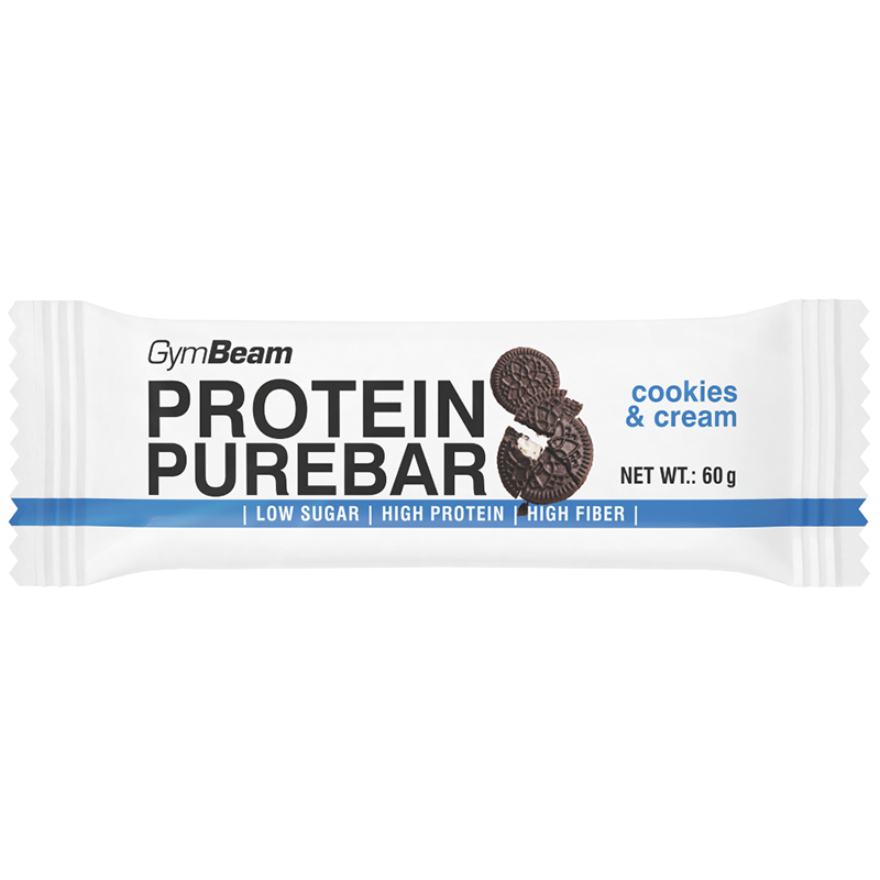 GymBeam PureBar, baton białkowy, cookies & cream, 60 g