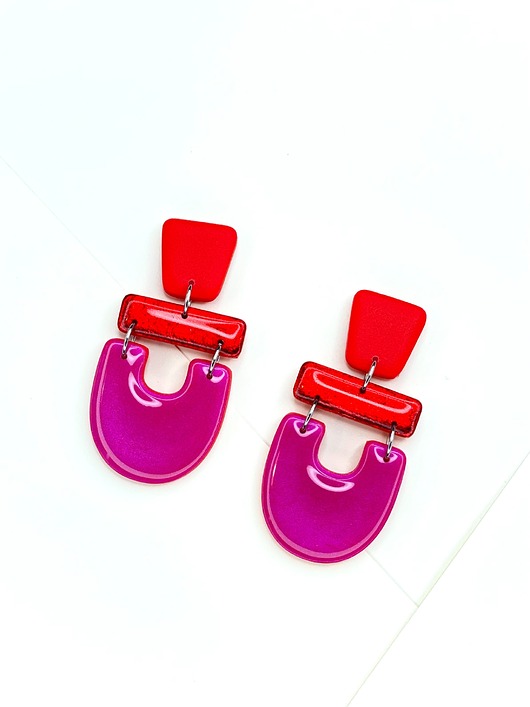 Azteckie czerwone kolczyki