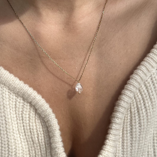 Srebrny pozłacany naszyjnik DIAMENT herkimer