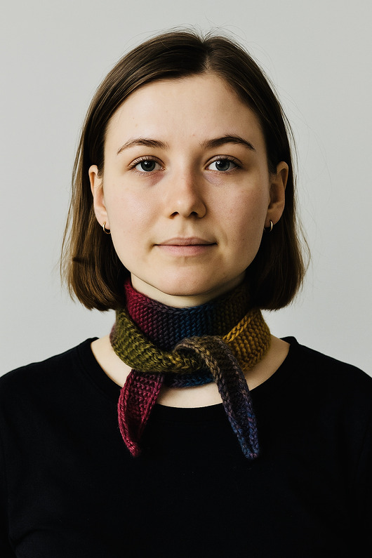 Mini skandynawski szalik Sophie apaszka 100% miękka wełna