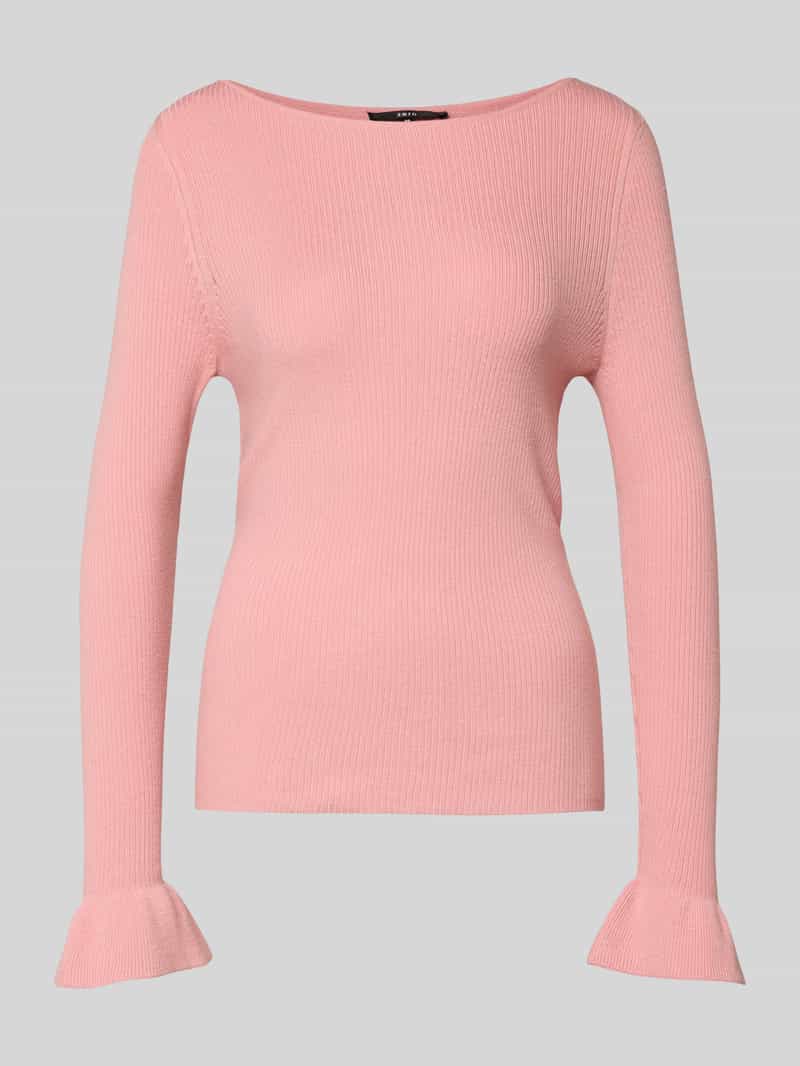 Sweter z dzianiny z dekoltem w łódkę