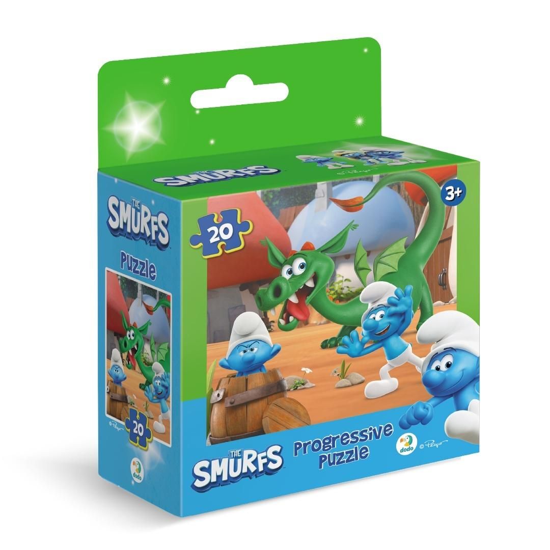 Puzzle 20 Smerfy Zabawa w chowanego ze smokiem Dodo - puzzle