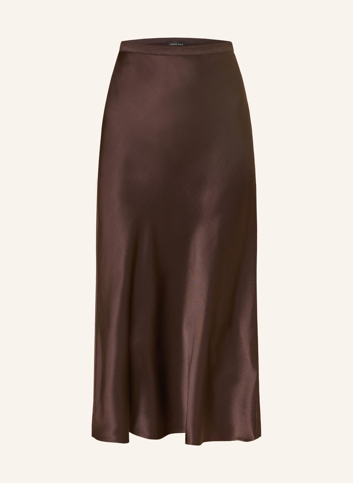 Anine Bing Satynowa Spódnica Bar Z Jedwabiu braun