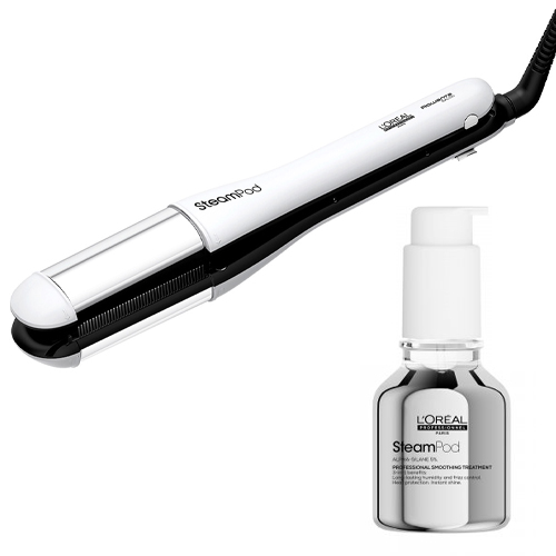 Loreal Steampod, zestaw prostownica parowa do włosów 4.0 + serum wygładzające 50ml