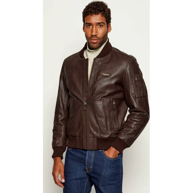 Aeronautica Militare Skórzana kurtka bomber | Regular Fit