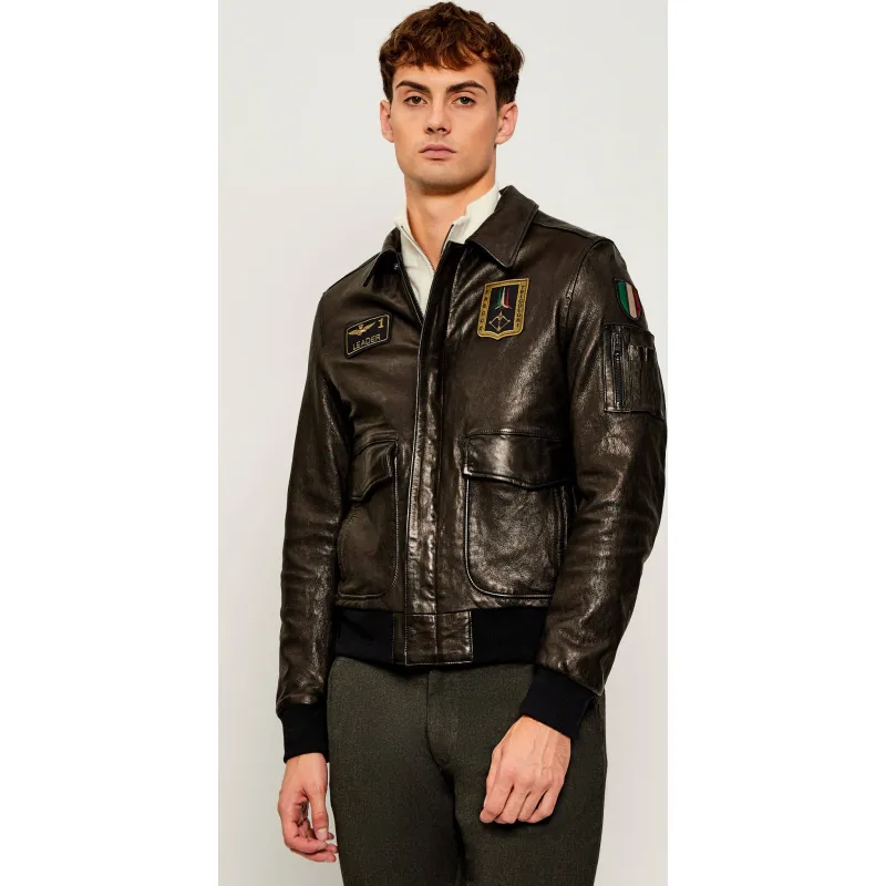 Aeronautica Militare Skórzana kurtka | Regular Fit