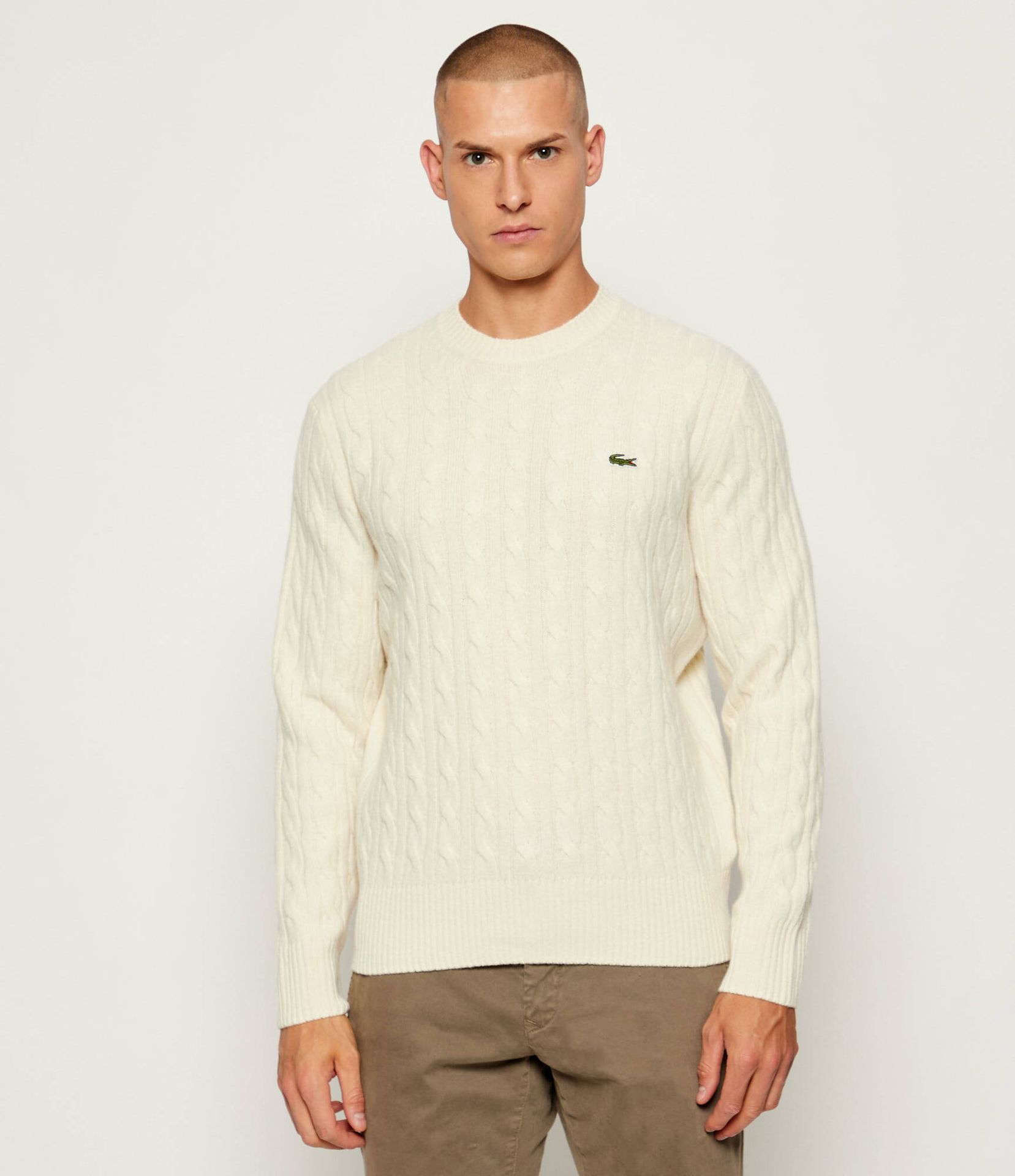 Lacoste Wełniany sweter Classic fit
