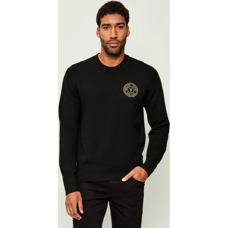 Versace Jeans Couture Sweter | Slim Fit | z dodatkiem wełny i kaszmiru