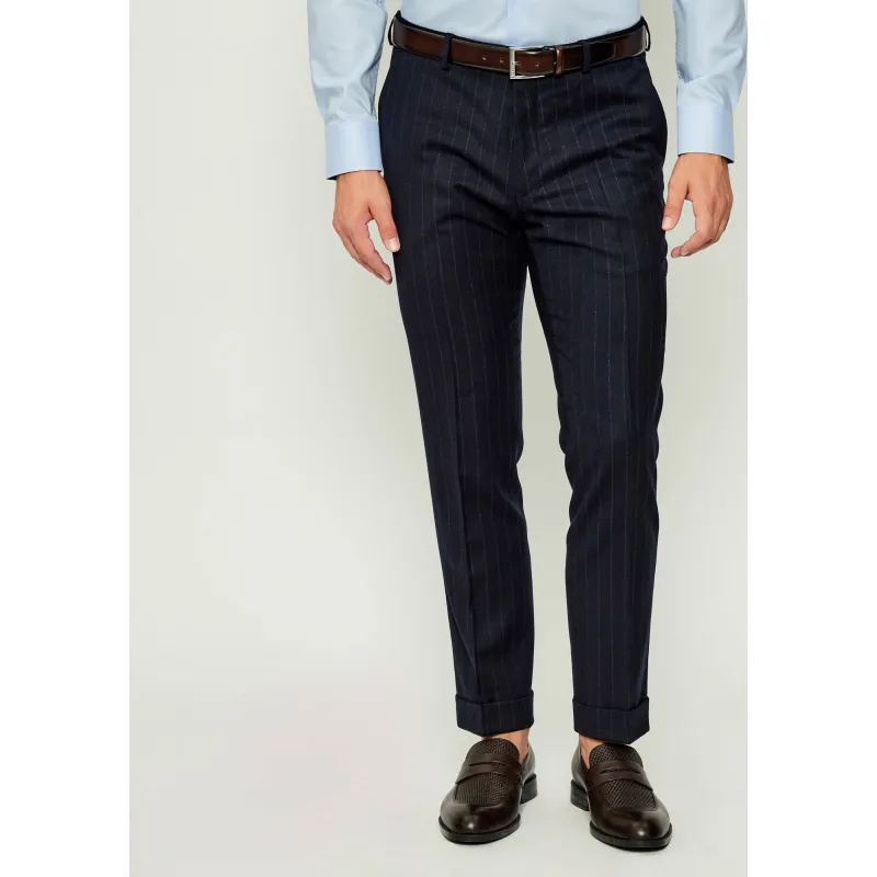 Oscar Jacobson Wełniane spodnie DENZ | Slim Fit