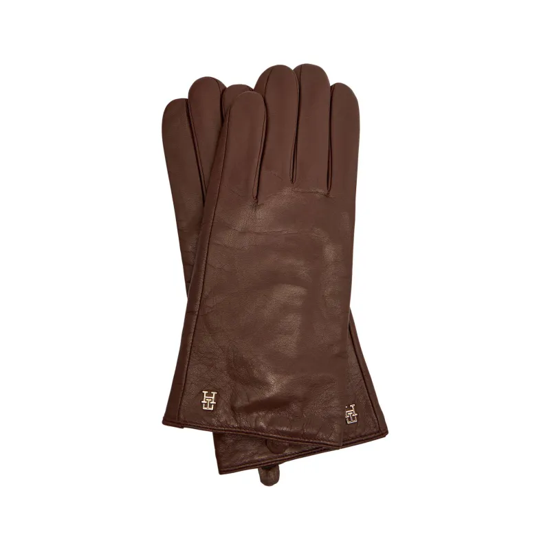 Tommy Hilfiger Skórzane rękawiczki | z dodatkiem wełny