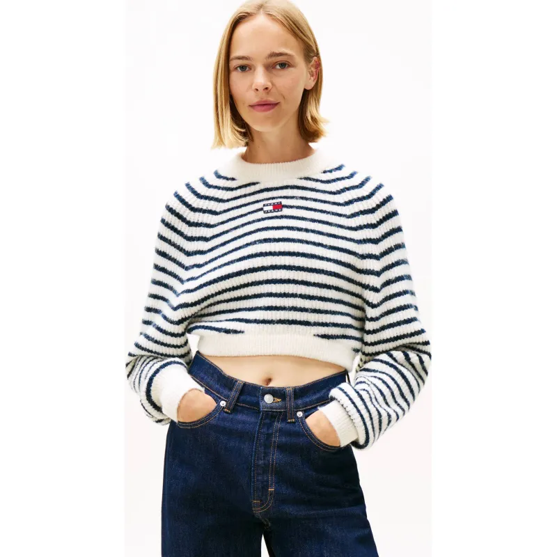 Tommy Jeans Sweter | Cropped Fit | z dodatkiem wełny