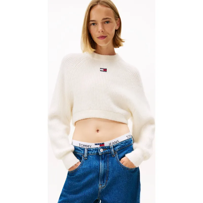 Tommy Jeans Sweter | Cropped Fit | z dodatkiem wełny