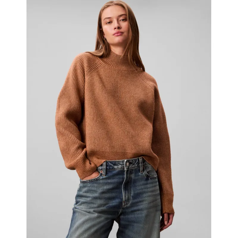 Calvin Klein Jeans Półgolf | Regular Fit | z dodatkiem wełny