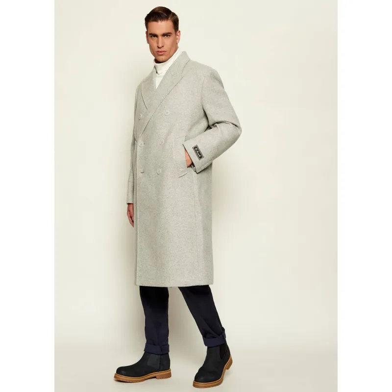 Lacoste Wełniany płaszcz