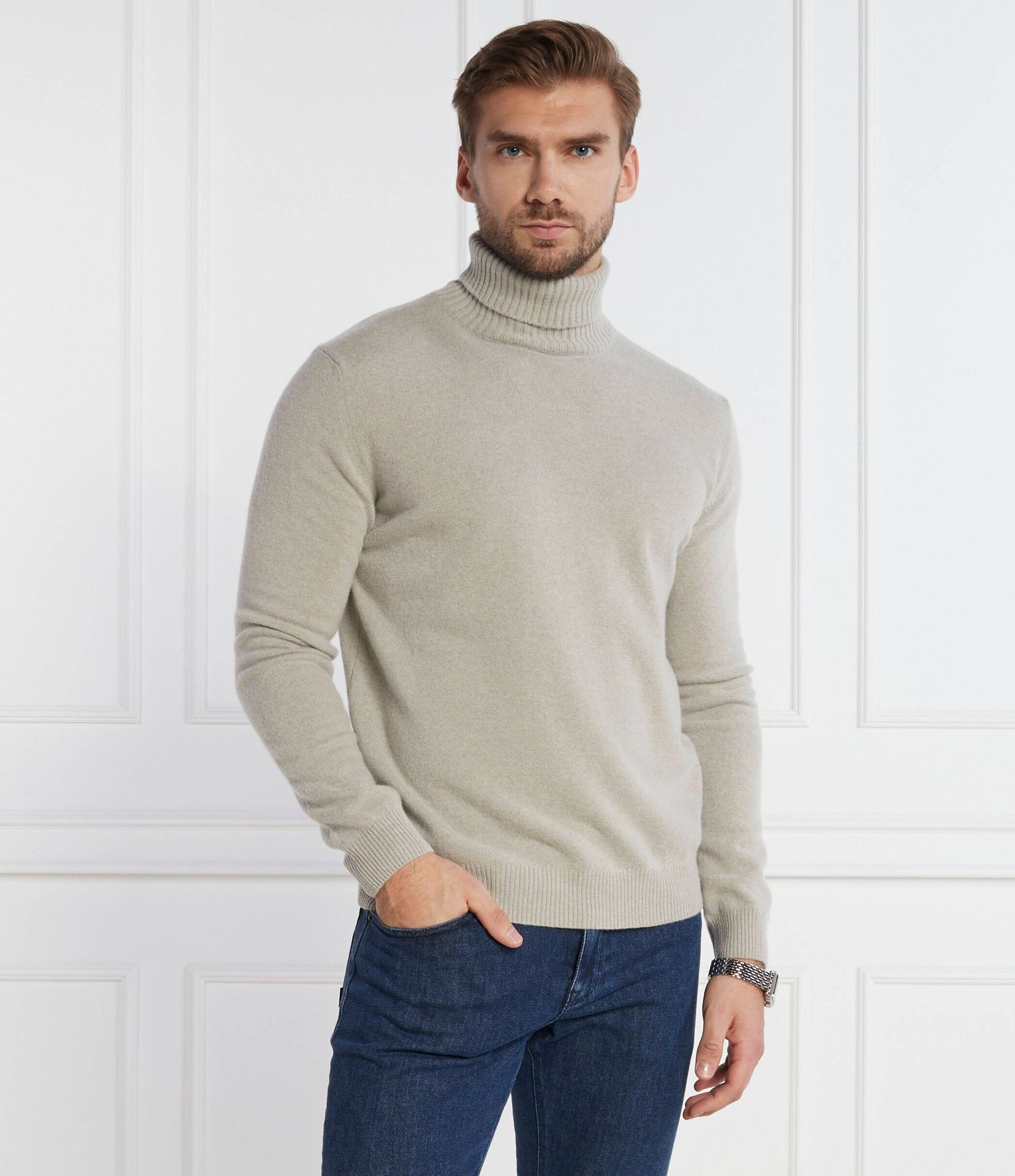 Oscar Jacobson Golf Salim Rollneck Regular Fit z dodatkiem wełny i kaszmiru