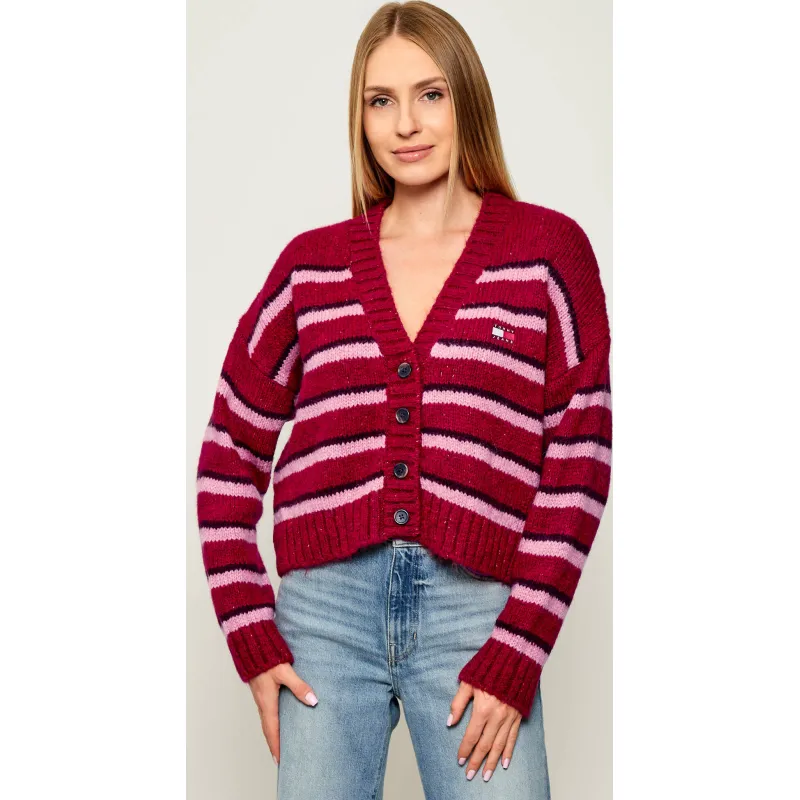 Tommy Jeans Kardigan | Loose fit | z dodatkiem wełny