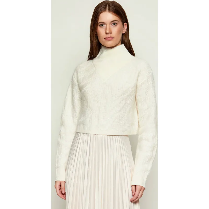 BOSS BLACK Wełniany golf Fisura | Cropped Fit