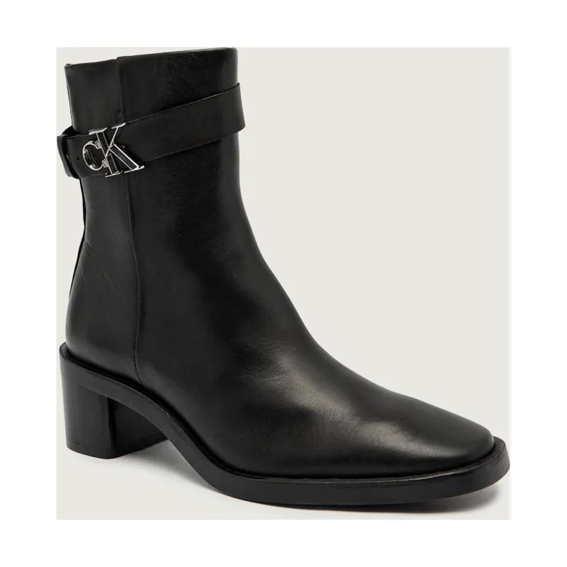 Calvin Klein Skórzane botki na słupku