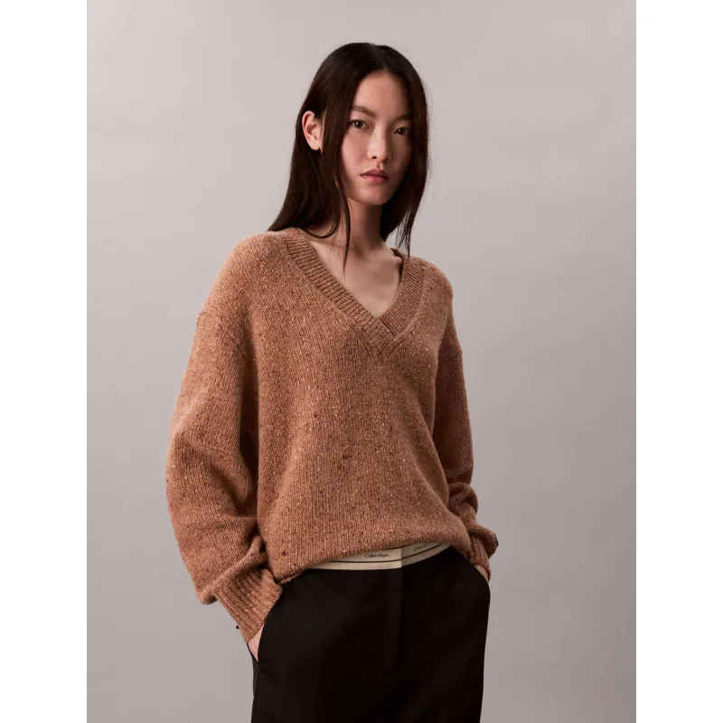 Calvin Klein Jeans Wełniany sweter | Relaxed fit