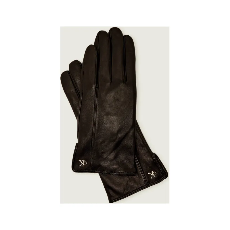 Calvin Klein Skórzane rękawiczki | z dodatkiem wełny