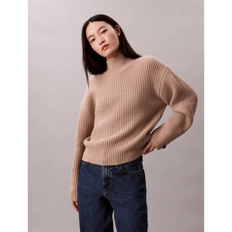 Calvin Klein Jeans Wełniany półgolf Relaxed fit