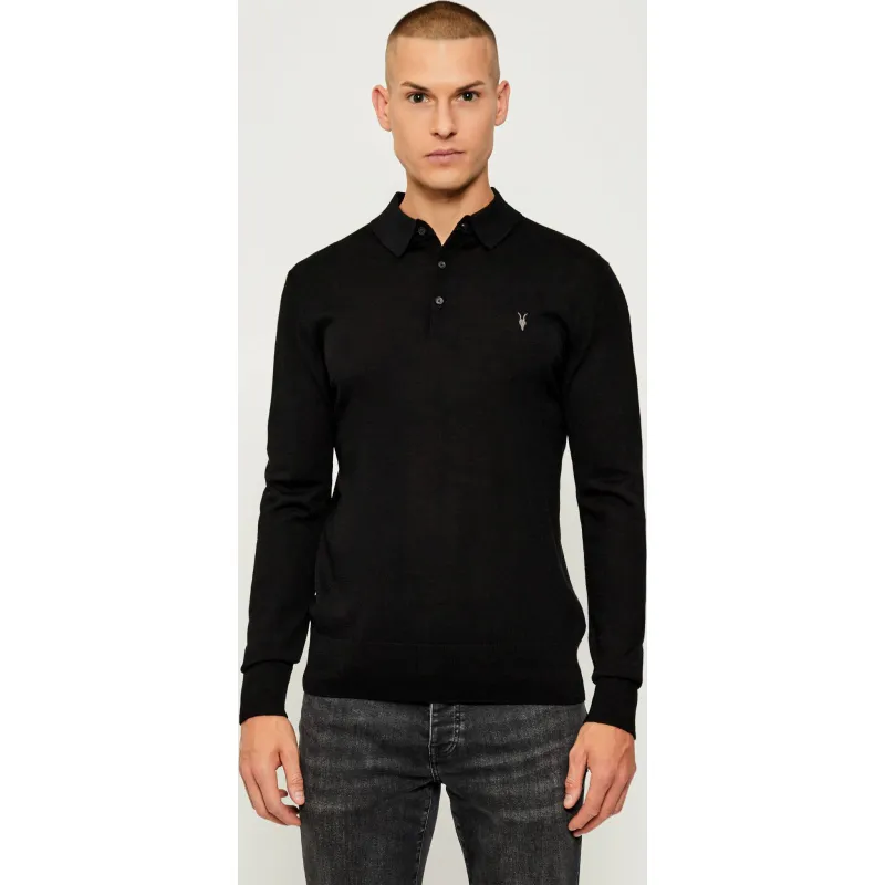 AllSaints Wełniane polo MODE | Slim Fit
